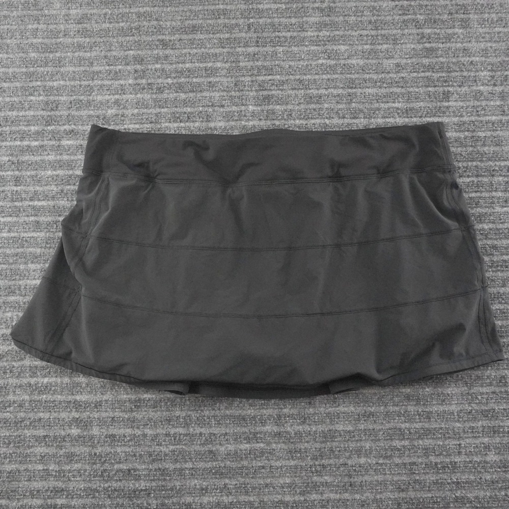 Lululemon Pace Rival Skirt Womens 20 Black Tiered Athletic Tennis Running Skort